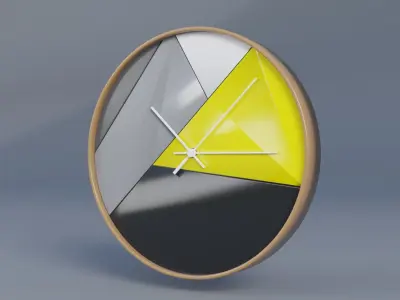 Wall Clock Low-poly 3D model