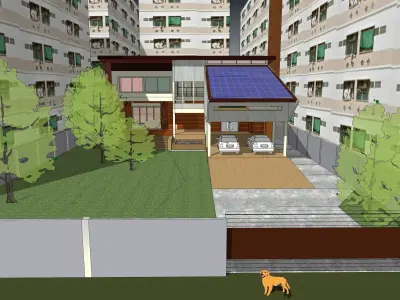 House with apartments around 3D model
