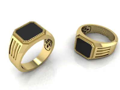 Jewelry Mens Ring Gold 3D print model 4