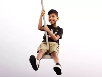 Joey 14480 - Mediterranean Boy Riding A Cable Car On Playground Low-poly 3D model