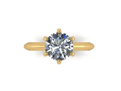 Solitaire Diamond Women Ring R5 3D print model purchase