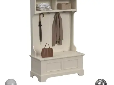homestyles furniture Naples Hall Tree Propped 3D model