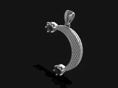 Minimalist Moon Pendant 3D Printable Jewelry Design 3D print model