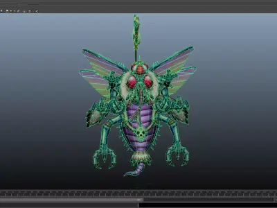 Japannese Mushi yokai Low-poly 3D model