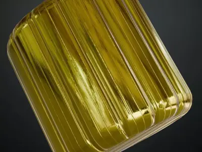 Clean Golden Corrugated Metal PBR Seamless Texture