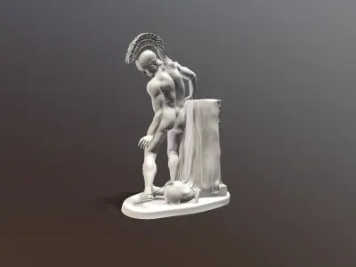 Sculpture of Achilles wounded in his heel 3D print model