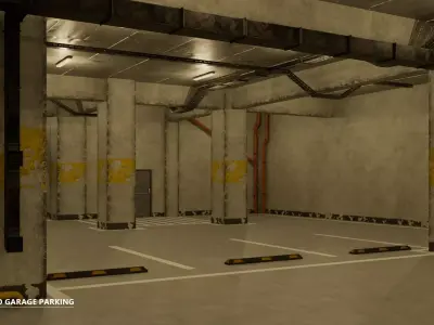 Modular - Underground Garage Parking - All Formats Low-poly 3D model