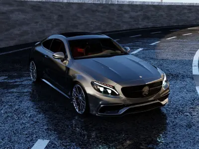 Mercedes C63s Coupe AMG 2017 3D model - High Quality Low-poly 3D model