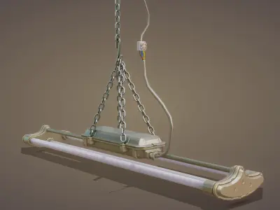 Industrial Neon Tube Low-poly 3D model