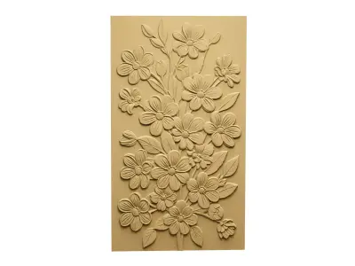 modern panel wall decor set relief stl mural CNC 287 3D model