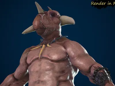 Beast Mutant Low-poly 3D model