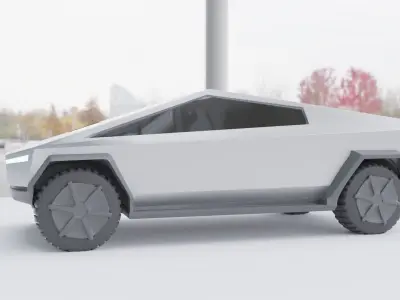 Cybertruck futuristic truck 3D model