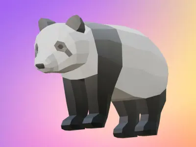 Low poly panda Low-poly 3D model