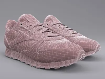 Reebok Classic Leather Black PBR 3D model