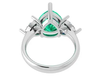 Pear Cut Ring 4624 3D print model