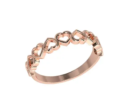 Jewelry ring with hearts  3D print model