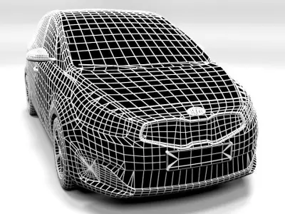 KIA CARENS LOWPOLY Low-poly 3D model