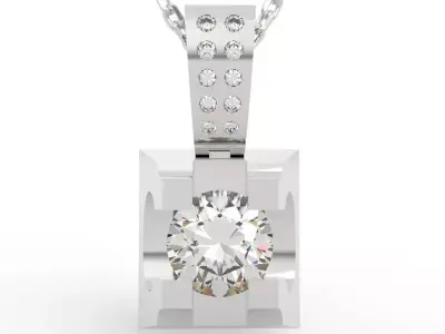 Elite Art Deco Diamond Pendant Necklace 3D print model