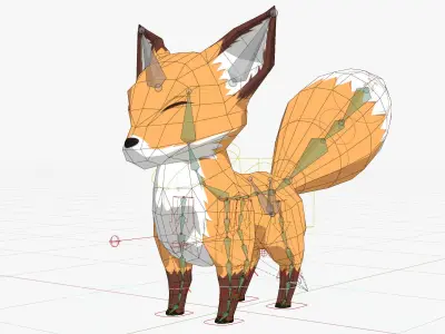 TOON FOX Low-poly 3D model