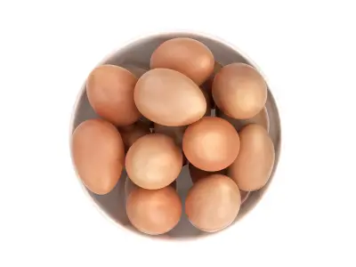 White Bowl with Eggs 3D model