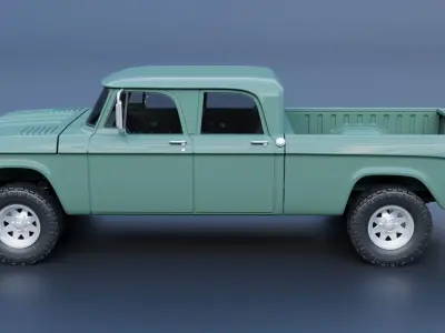 Dodge W200 Power Wagon Crew Cab 1962 3D print model