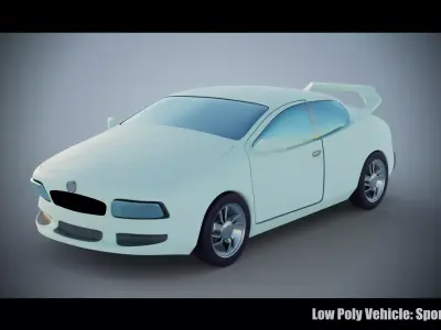 Low Poly Vehicle - Sport Car Low-poly 3D model