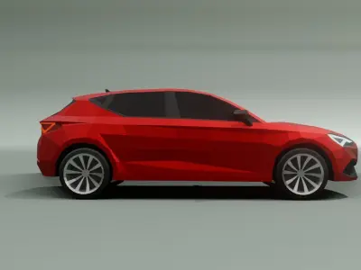 Seat Leon low poly 3D model Low-poly 3D model
