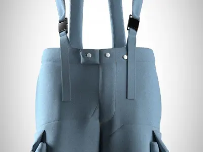 Denim Ski Pant 3D model