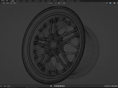ESR LP12 Sport Car Wheel 3D Model - High Poly Alloy Rim 3D model