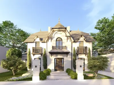  3D Exterior Scene 3D model design garden and landscape 3D model