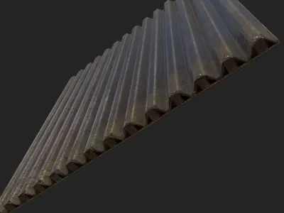 Steelworks MetalRoof Wall Low-poly 3D model