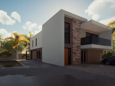 Modern House Design Revit and Twinmotion 3D model
