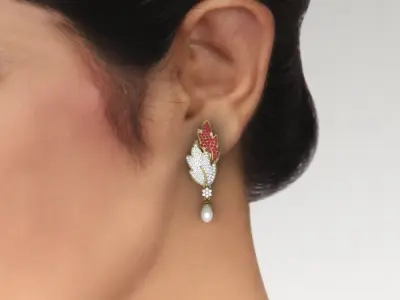 LUXURY MICROSETTING DIAMOND EARRINGS 3D print model