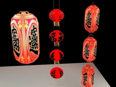 Chinese red lantern 3D model 51
