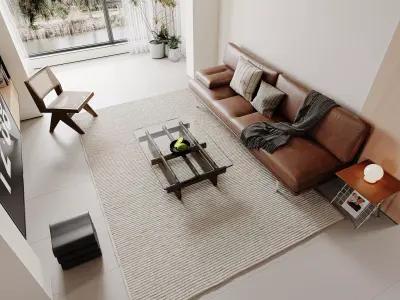Modern living room dining room interior scenes 285 3D model