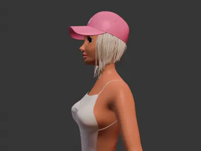 Women Cap Low-poly 3D model
