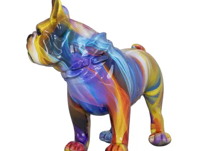 Colorful Bulldog Sculpture  3D model