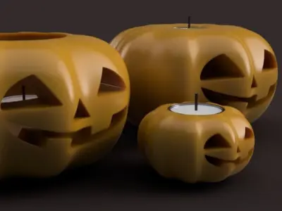  Halloween Pumpkin Tealight Holder 3D print model