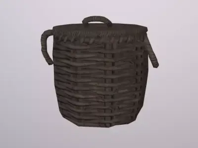 Basket PBR 4K GameReady wicker Low-poly 3D model