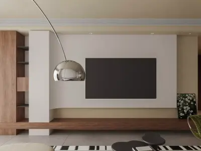 Modern living room dining room interior scenes 294 3D model