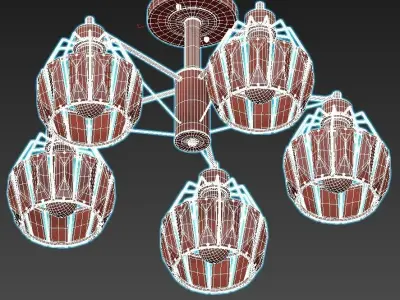 ambrella-light-traditional-tr5870 four light chandelier with ... 3D model
