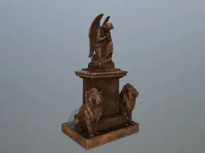 statue 4 of angel Low-poly 3D model