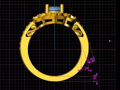 Beautiful ring for enameling 3D print model