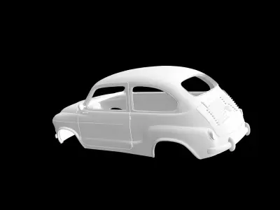 Fiat 600 hardtop 3D print model