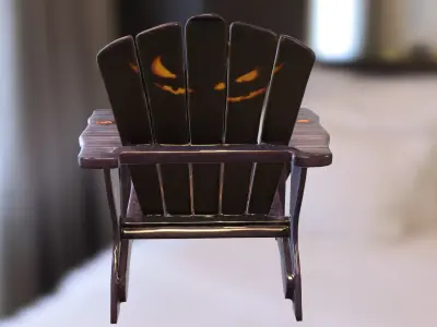 Haunted Halloween Chair Low-poly 3D model