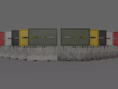 PBR Concrete Roadblock Barrier V1 Low-poly 3D model