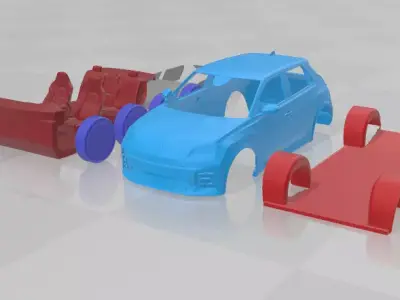 Renault 5 E-Tech - Separate Parts STL Model 3D print model