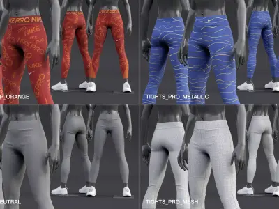 Nike Womens Tights PRO 3D model