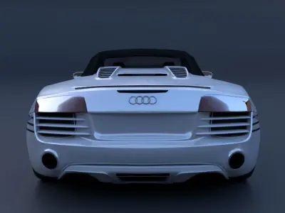 White car Audi R8 Spyder with stripes 3D model