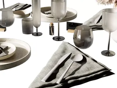 Tableware set 002 3D model